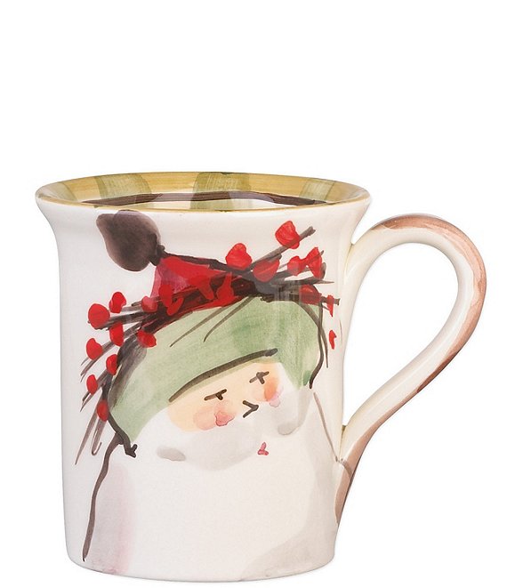 VIETRI Holiday Old St. Nick Multicultural Collection Mug - Green Hat