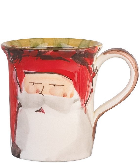 VIETRI Holiday Old St. Nick Santa Multicultural Collection Mug - Red Hat