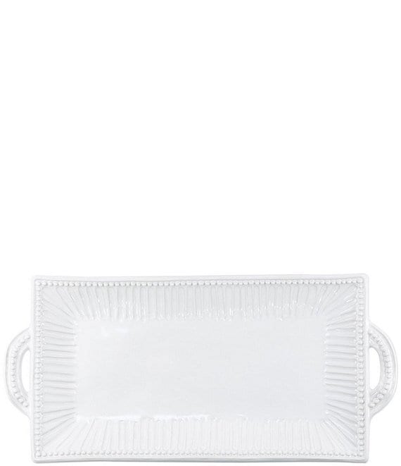 VIETRI Incanto Stone White Stripe Handle Rectangular Platter | Dillard's