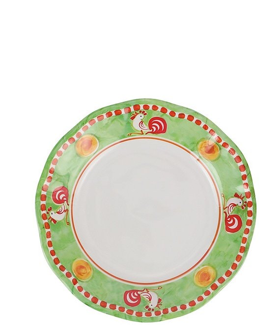 VIETRI Melamine Campagna Chicken Gallina Print Salad Plate, Green - Image 1