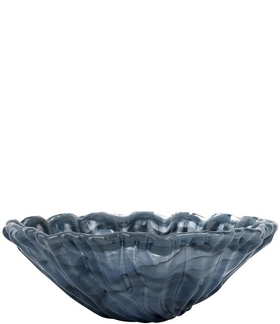 VIETRI Onda Collection Glass Gray Bowl