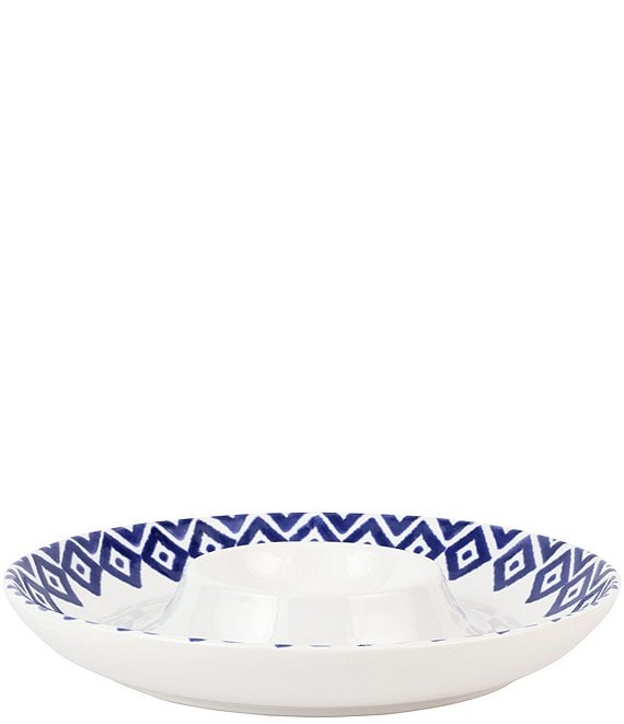 VIETRI Santorini Collection Diamonds Chip & Dip Server