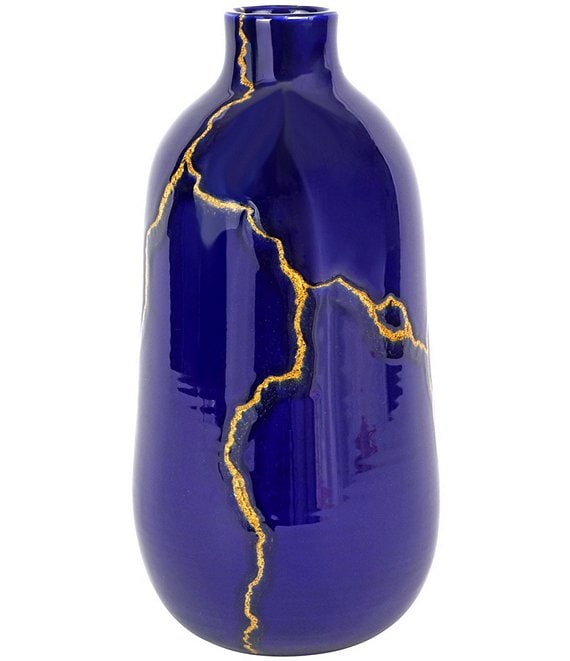 VIETRI Storia Blue Collection Medium Vase