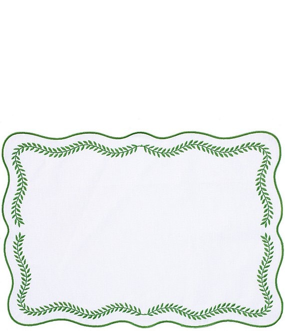 VIETRI Tessuti Collection Rectangular Scalloped Edge Placemats, Set of 4