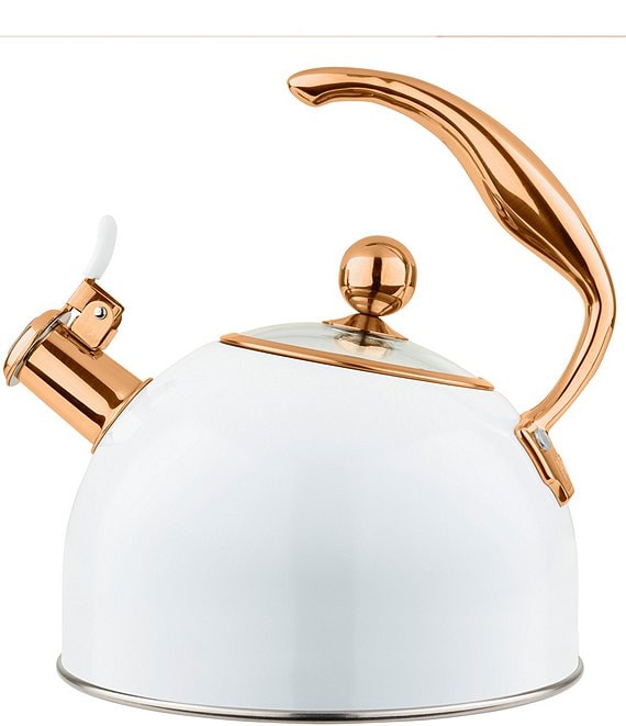 Viking 2.6-Quart Satin Finish Stainless Steel Whistling Kettle with 3-Ply  Base