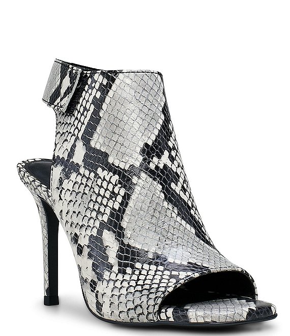 Vince Camuto Anglessi Snake Print Leather Heel Dress Sandals