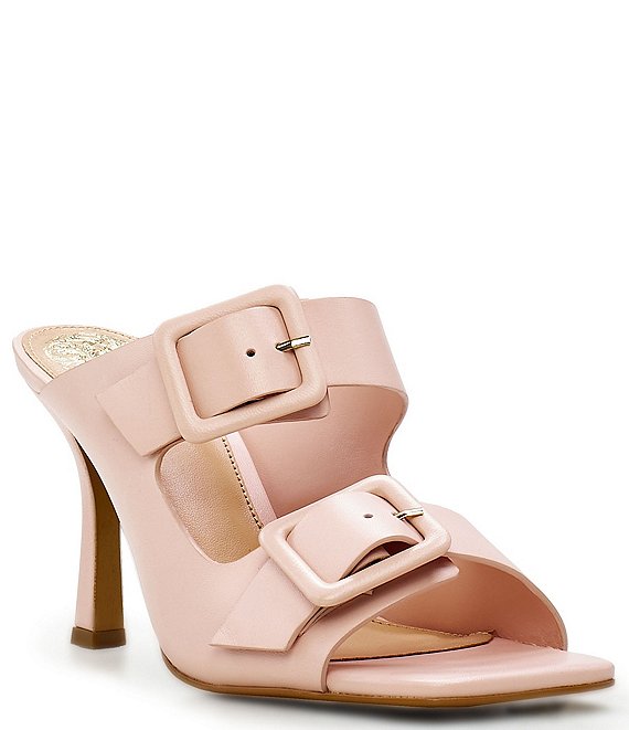 Vince Camuto Babenet Leather Double Buckle Detail Dress Sandals