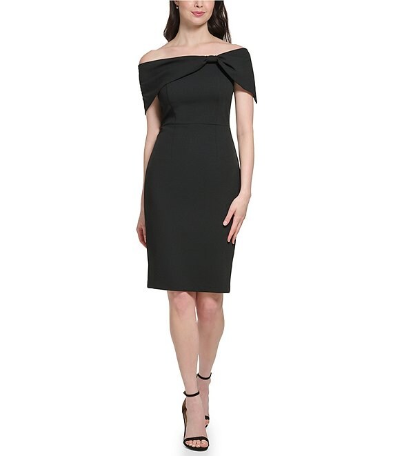 Vince camuto off the shoulder sales crepe dress