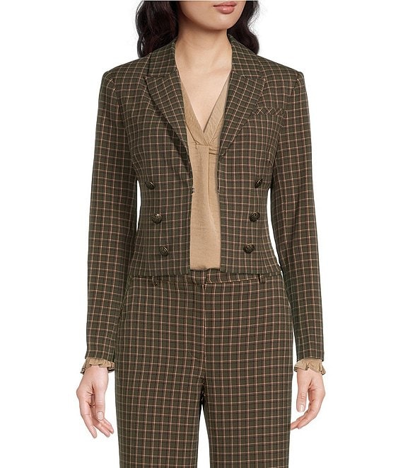 Cropped plaid blazer best sale