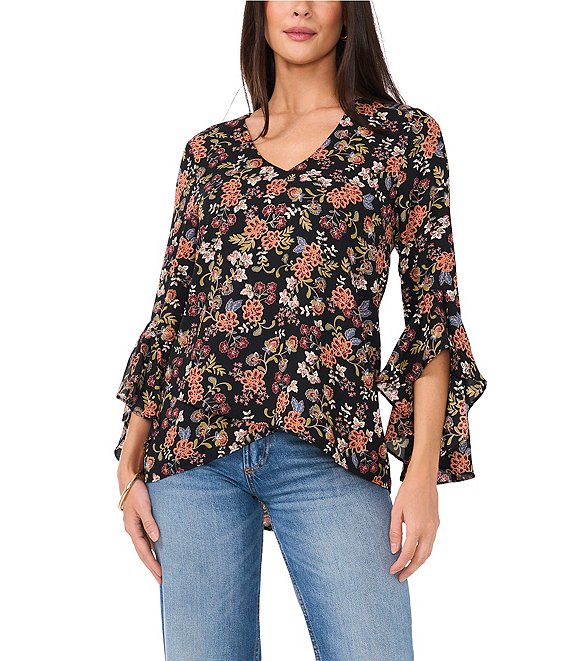 Vince dark floral 2-piece blouse size M new with popular tags