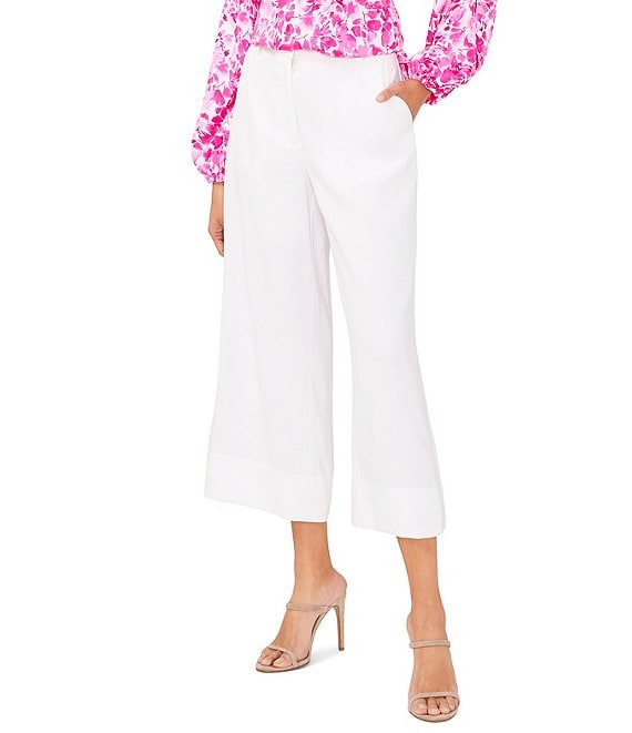 Vince Camuto French Fly Twill Wide Leg Pants