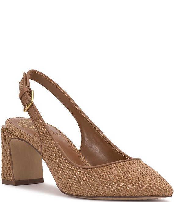 Vince Camuto Hamden Raffia Slingback Pumps