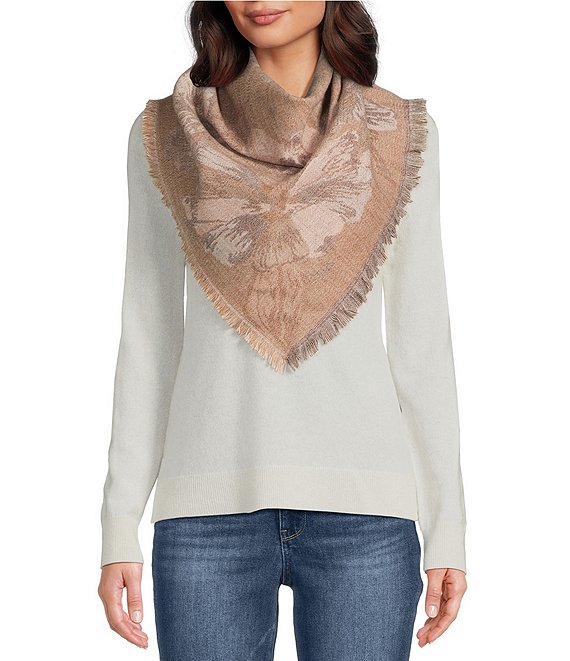 Vince Camuto Jacquard Floral Triangle Scarf