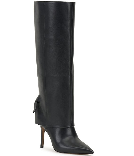 Vince Camuto Kammitie Leather Foldover Knotted Back Strap Tall Boots ...