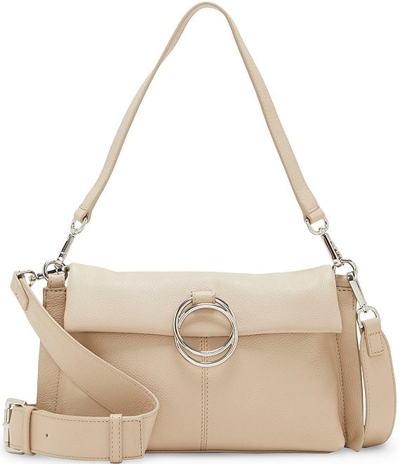Color:Beige - Image 1 - Livy Leather Small Shoulder Bag