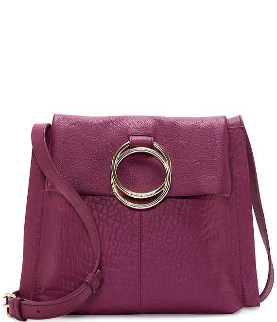 Vince Camuto Livy Textured Leather Ruby Rose Large Crossbody Bag ...