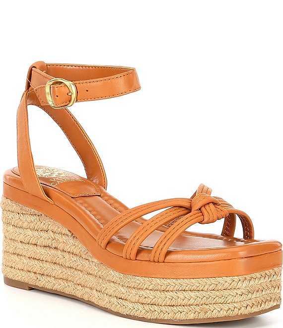 Vince Camuto Loressa Knotted Leather Espadrille Wedge Sandals | Dillard's