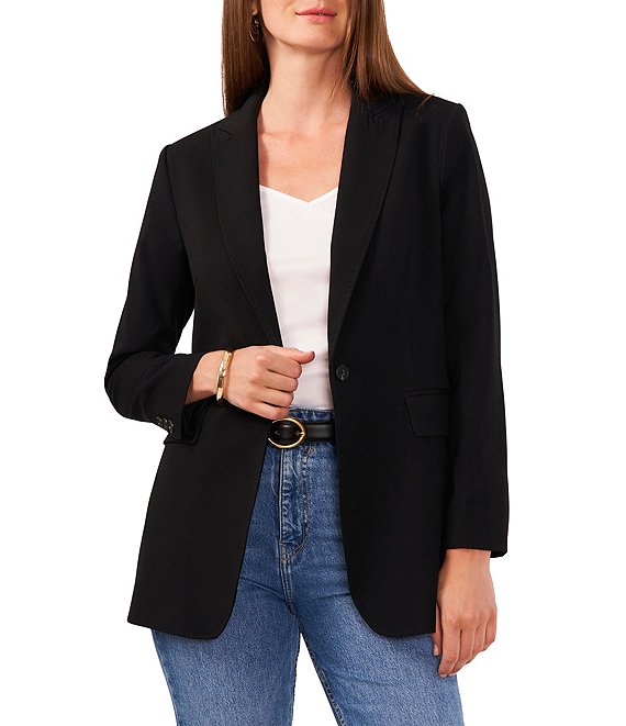 Vince Camuto Notch Lapel Single Breasted Button Front Pocketed Blazer ...