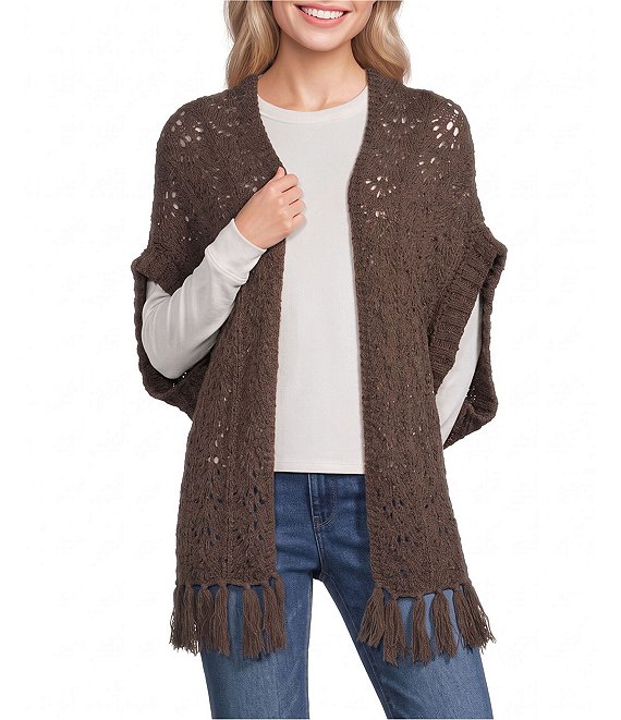 Vince Camuto Novelty Knit Fringe Topper