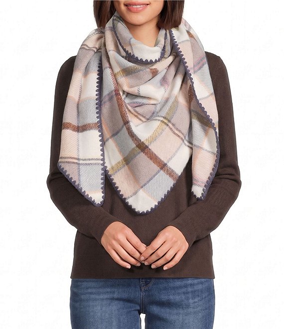 Vince Camuto Overscale Plaid Woven Neck Warmer Scarf