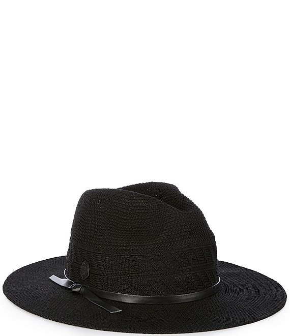 Vince Camuto Packable Vegan Leather Tie Panama Hat | Dillard's