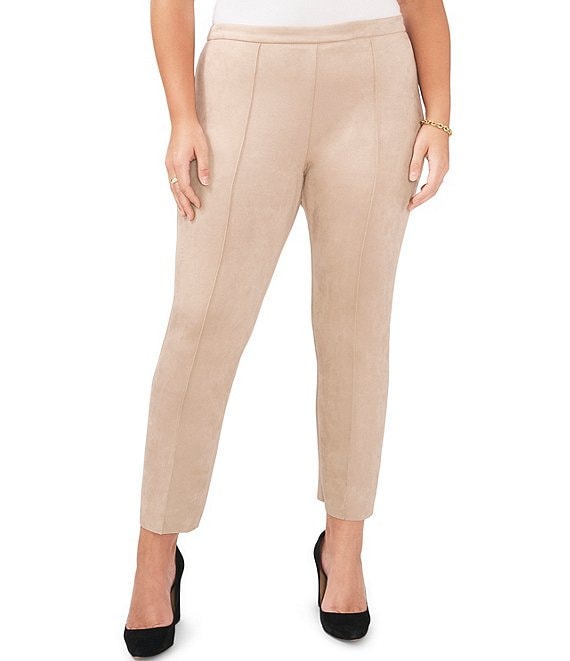 Vince Camuto Plus Size Faux Suede Front Seam Pull-On Leggings