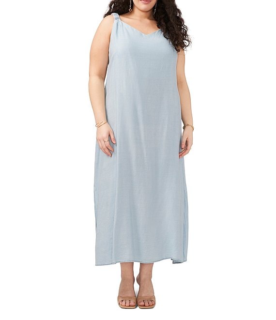 Vince Camuto Plus Size Sleeveless V Neck Maxi Tencel Dress Dillards 