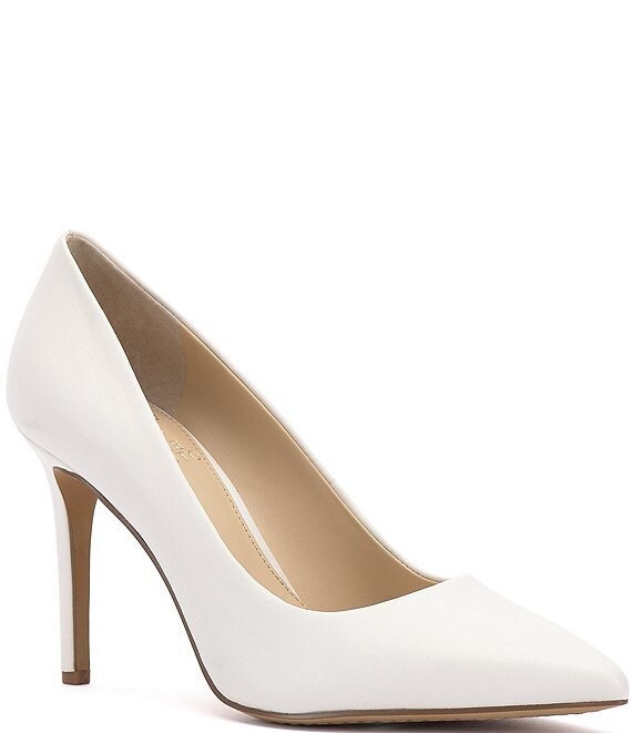 Color:White Swan - Image 1 - Savilla Leather Stiletto Dress Pumps