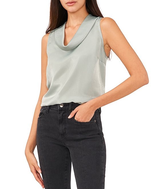 SLEEVELESS COWL NECK TOP