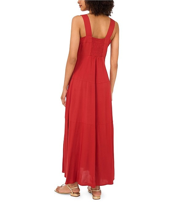 Vince Camuto Square Neck Sleeveless Shift Maxi Dress | Dillard's