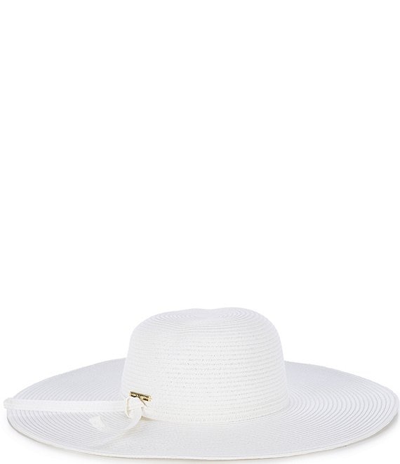 Vince Wide Brim Straw Sun Hat in White