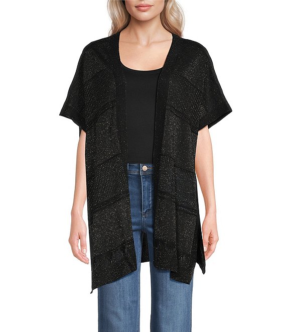 Vince Camuto Textured Shiny Knit Topper
