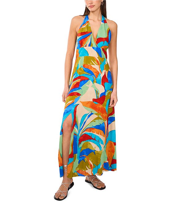 Island Print Beaded Pants W/ Slit Island Print Beaded Pants W/ Slit
