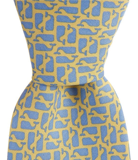 Vineyard Vines Puzzle Whale Narrow 3#double; Silk Tie