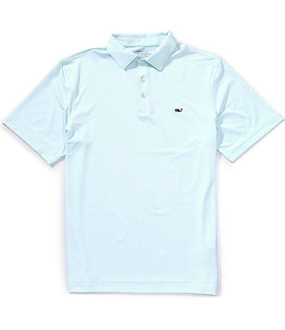 Vineyard Vines St Jean Stripe Short Sleeve Polo Shirt, White Cap/Sea Spanish - Image 1