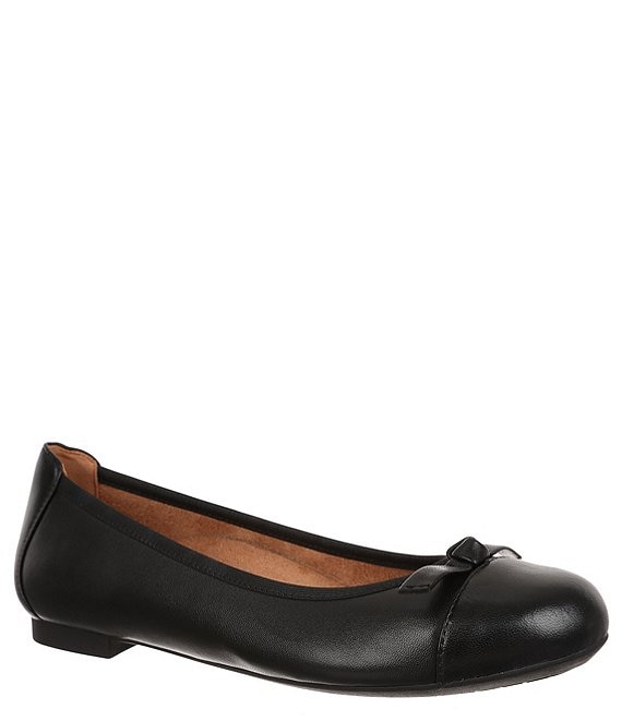 Vionic Amorie Leather Ballerina Bow Flats | Dillard's