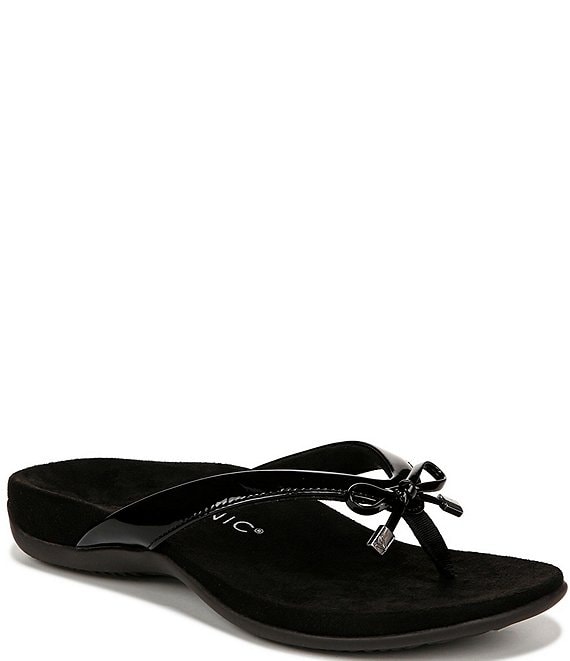 black bow flip flops