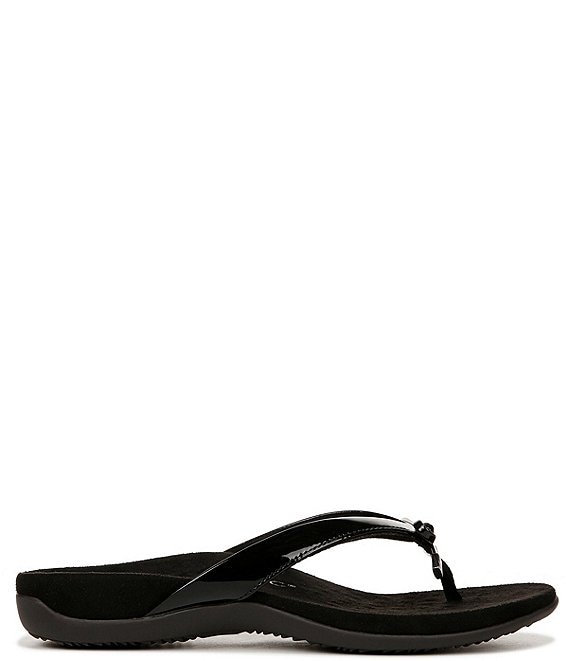 Vionic Bella Patent Bow Detail Thong Slip-On Sandals | Dillard's