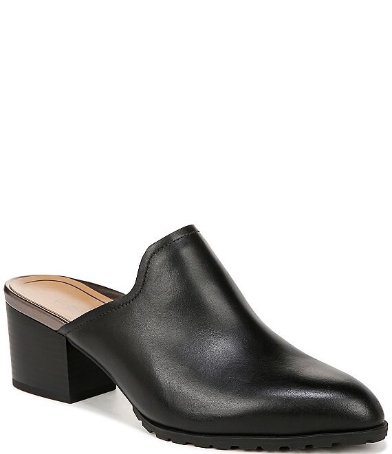 Vionic Claremont Leather Block Heel Mules | Dillard's