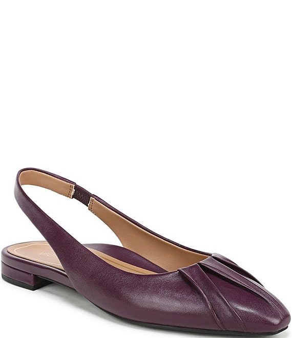 Vionic Gabriela Leather Ruched Slingback Dress Flats