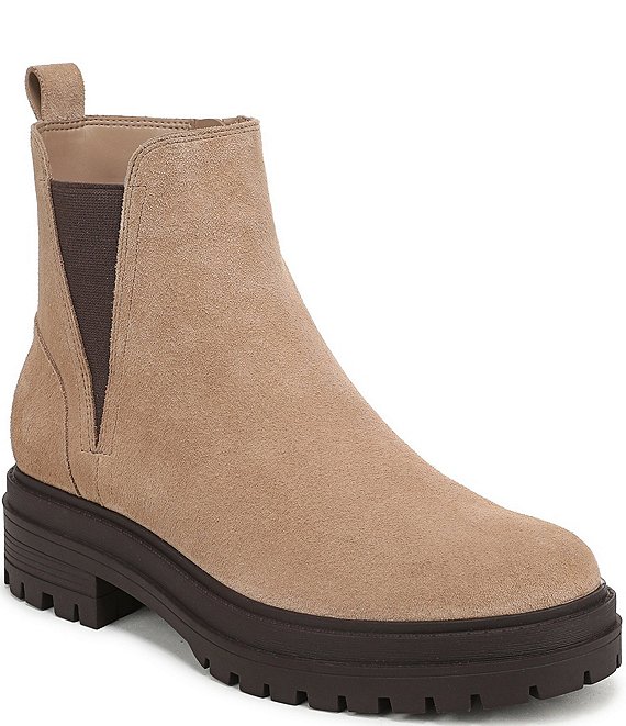 Vionic Georgina Water Repellent Suede Lug Sole Booties