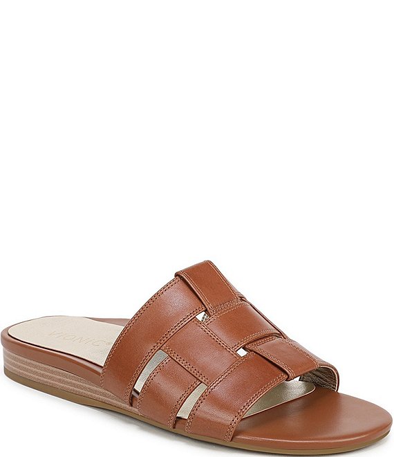 Vionic Glendora Leather Mini Wedge Sandals | Dillard's