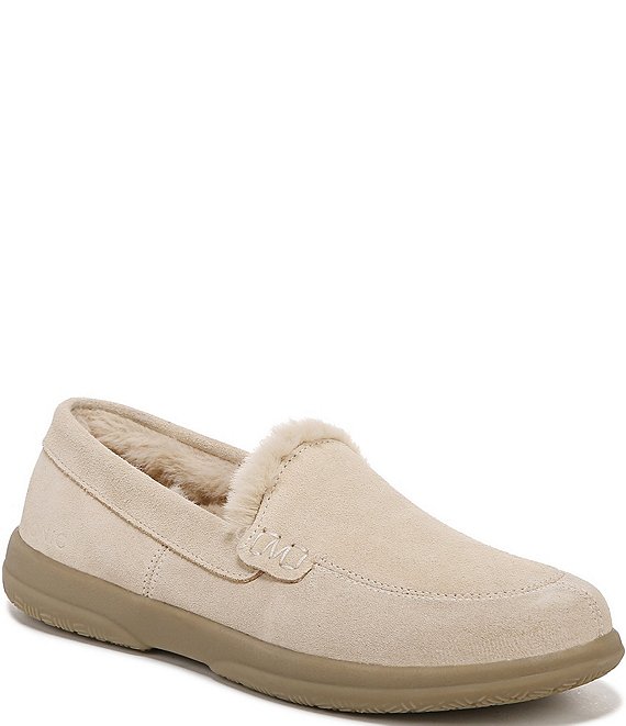 Vionic Lynez Suede Faux Shearling Lined Slippers