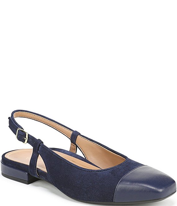 Vionic Petaluma Suede Slingback Cap Toe Flats
