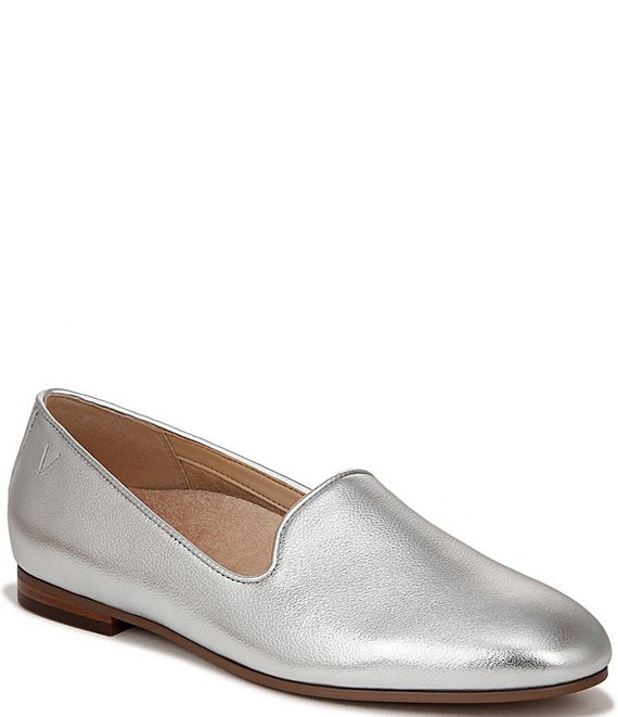 Color:Silver Metallic - Image 1 - Willa II Leather Slip-On Loafers