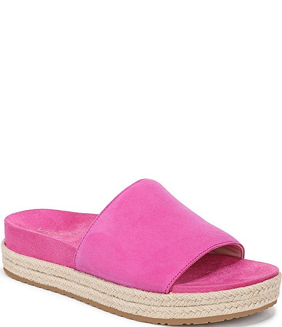 Vionic Yasmina Suede Platform Espadrille Slide Sandals