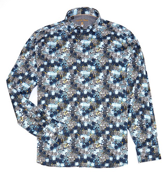 Visconti Allover Print Stretch Long-Sleeve Woven Shirt | Dillard's