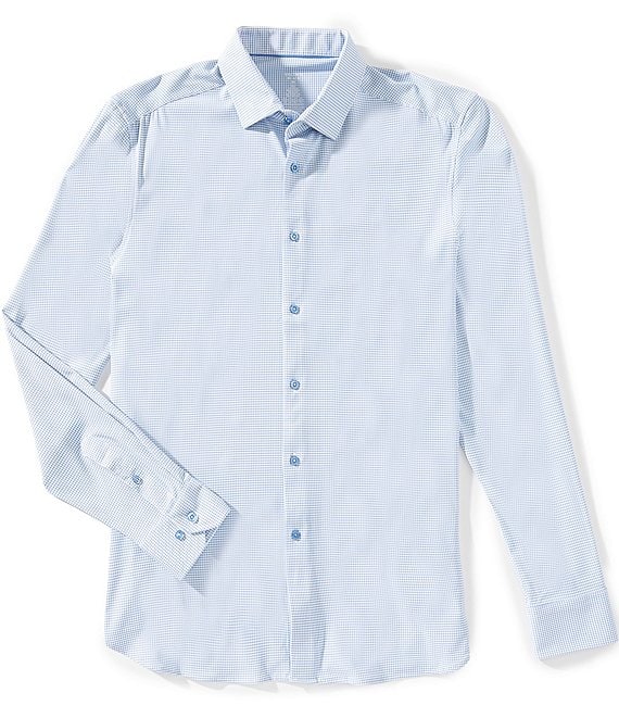 Visconti Gingham Performance Stretch Long Sleeve Woven Shirt