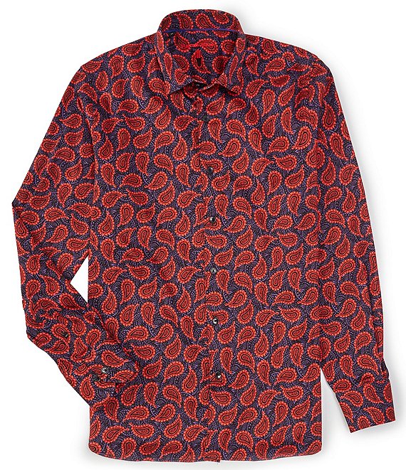 Visconti Stretch Multi Paisley Long Sleeve Woven Shirt | Dillard's