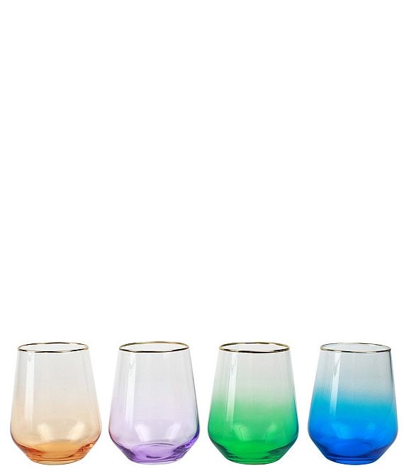 Jewel Toned Drinking Glass Set Of 4